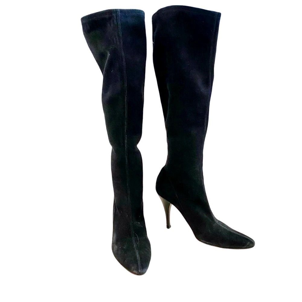 Vintage Gucci Suede Sock Boot Knee High Pull on 6